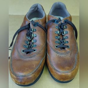 Footonic II‎ Walkabout Leather Shoes Men's Sz 8 Brown Contoured Cushion Loafers